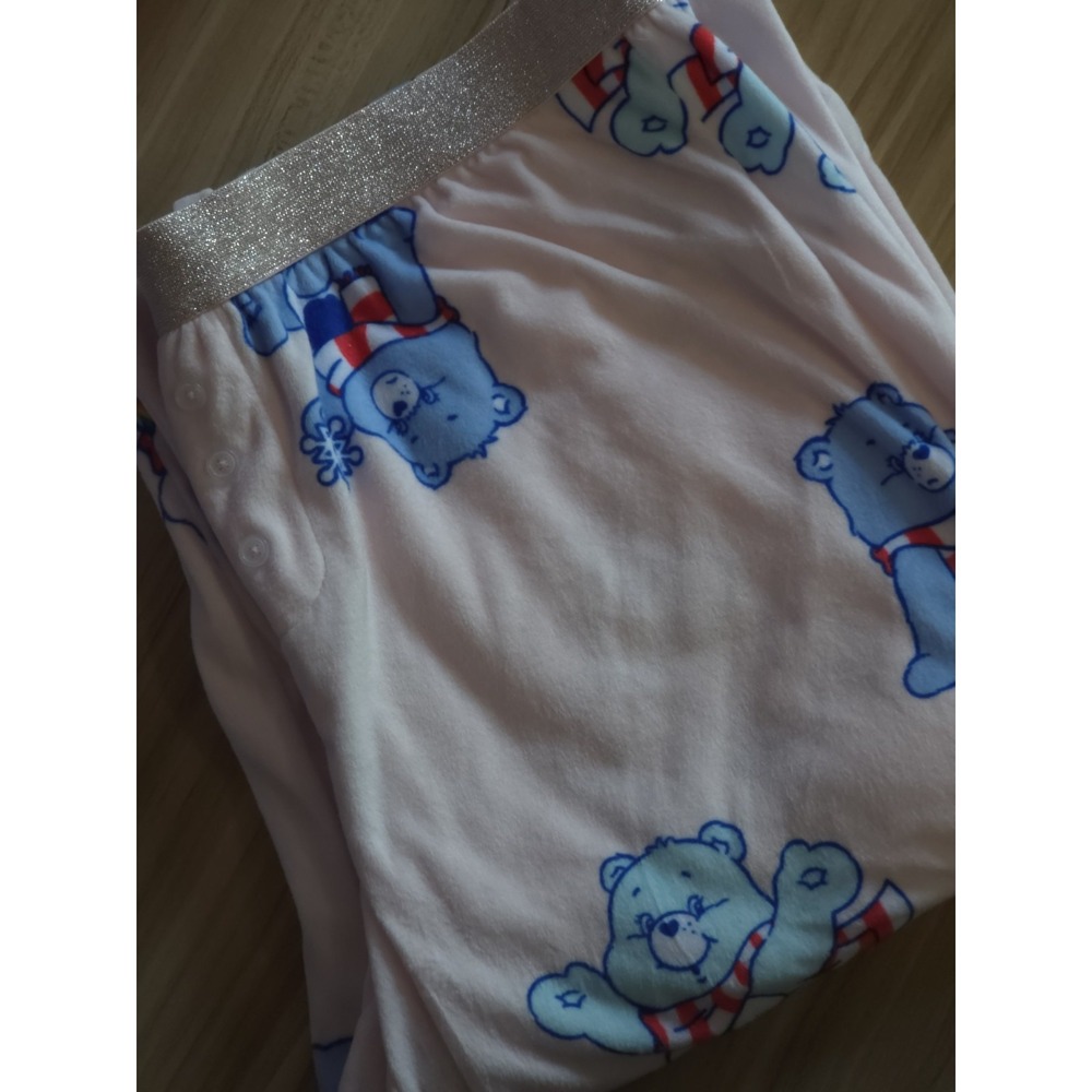 Care Bears Women's Junior's Christmas Holiday Pink Printed Pajama Pants Size M